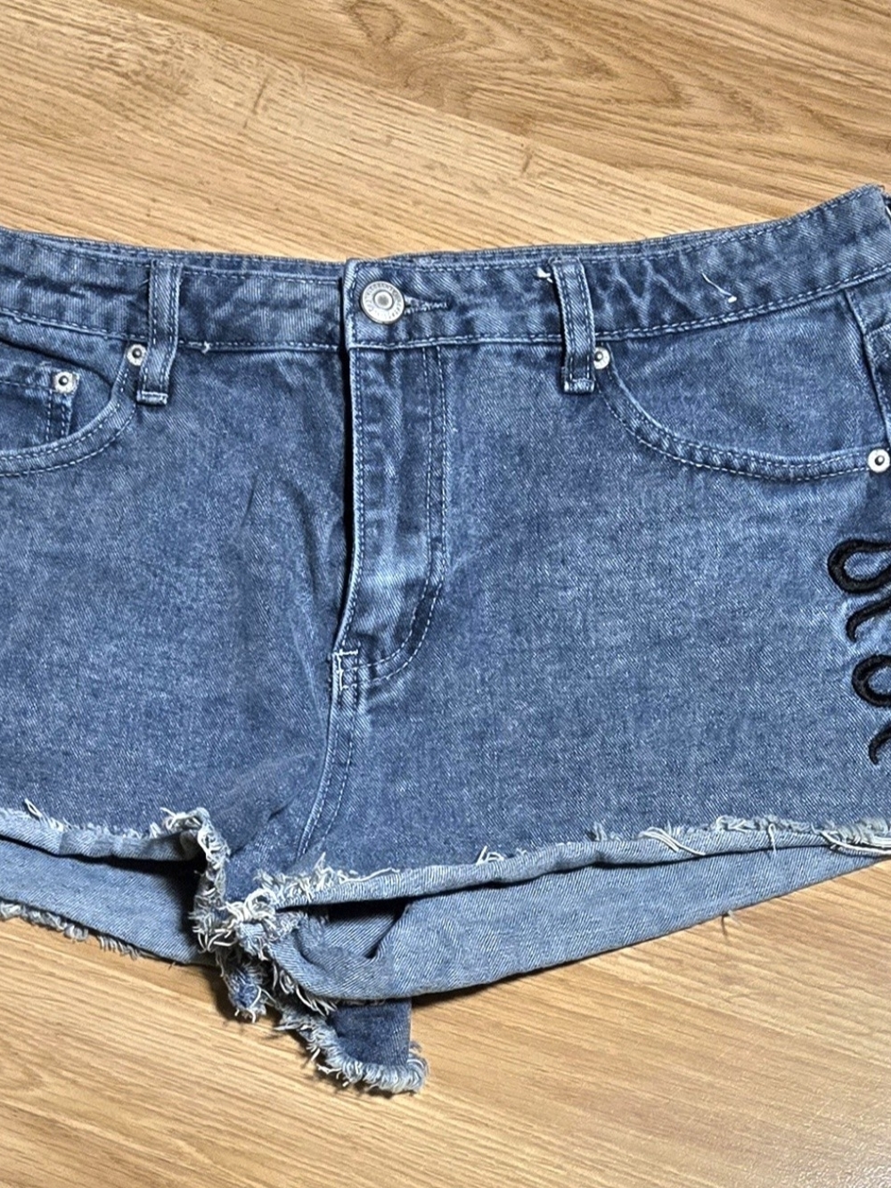 Aeropostale Vintage High Rise Shorty Light Blue Denim